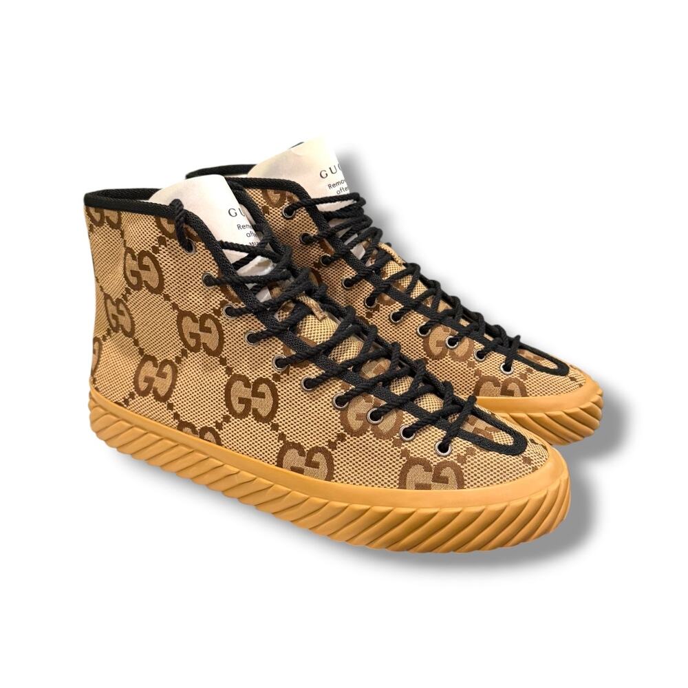 BNWT Gucci GG Monogram Maxi High-Top Sneakers ‘Caramel’ | Size 11.5G (12-13US)